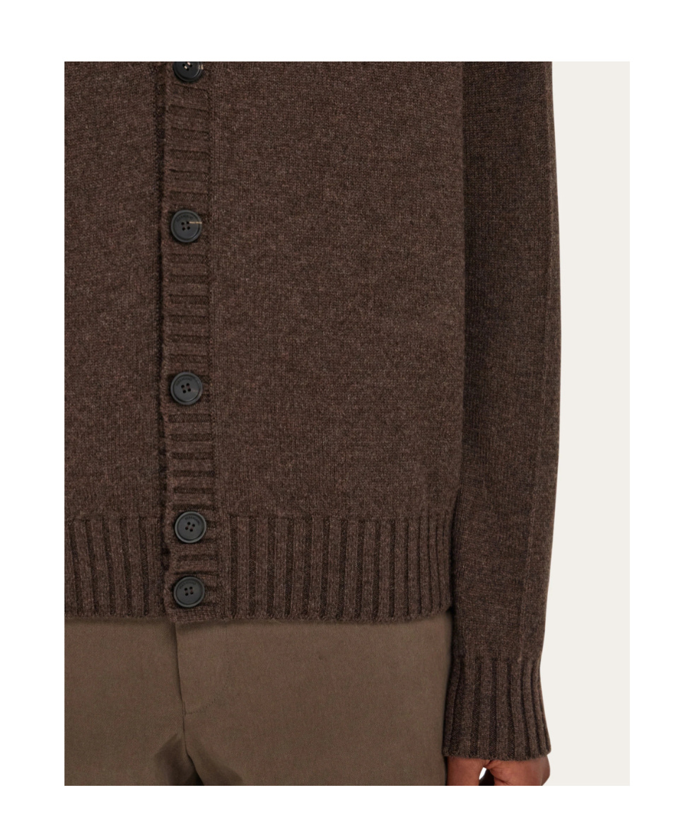 Ferragamo Cashmere Cardigan In Brown