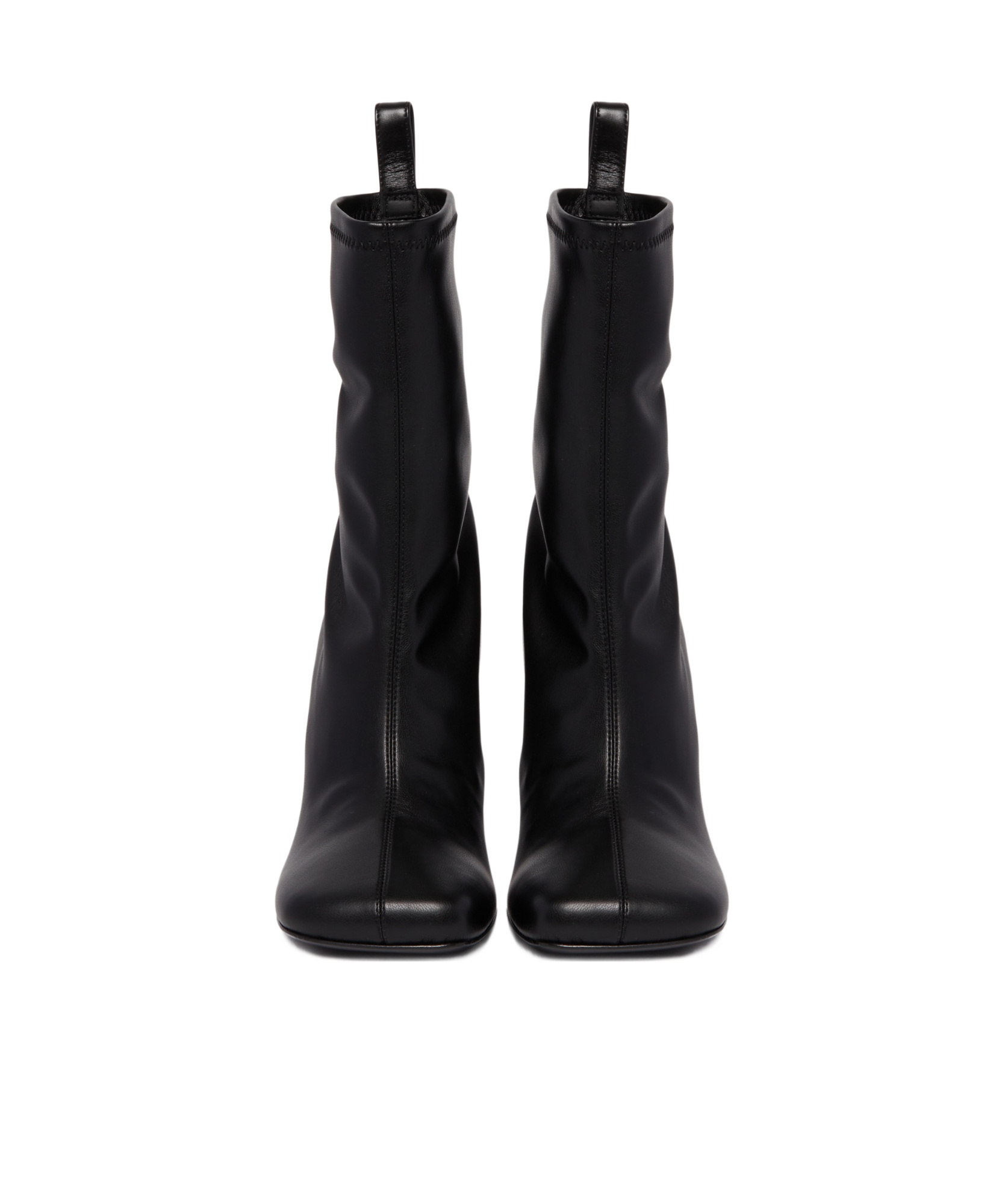 Attico Square-toed Short Boots In Black
