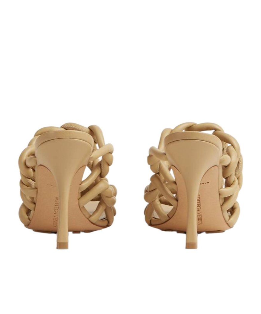 Shop Bottega Veneta Stretch 90mm Leather Mules In Nude