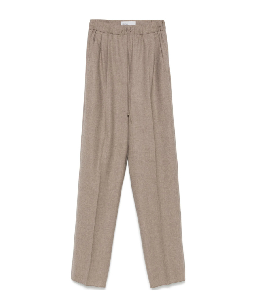 Max Mara Drawstring Waist Casual Pants In Brown