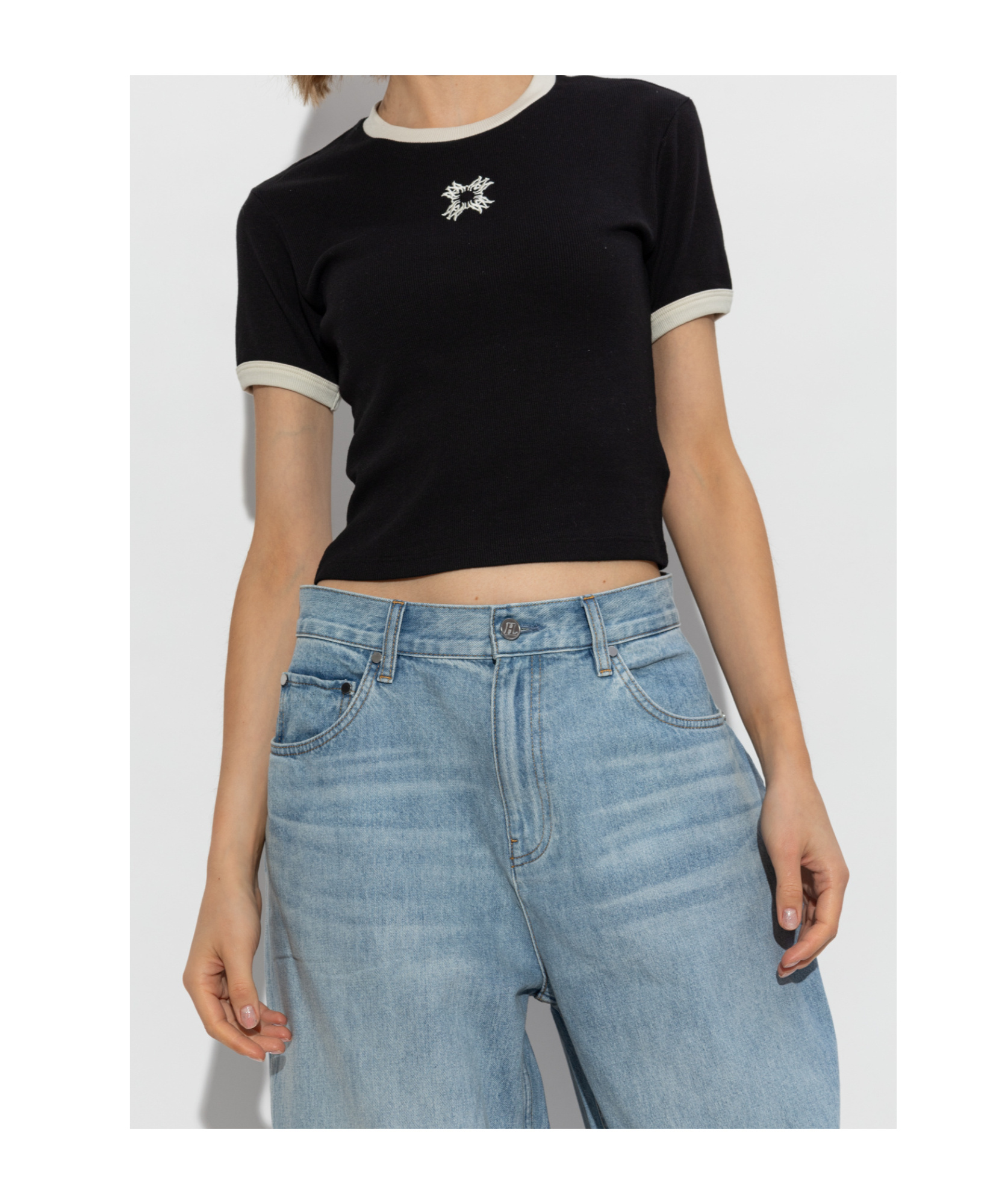 Amiri Open-necked Black Shirt In Black
