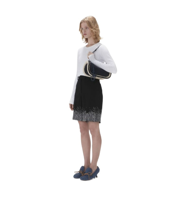 Jw Anderson Bumper 15 Crochet Shoulder Bag In Black
