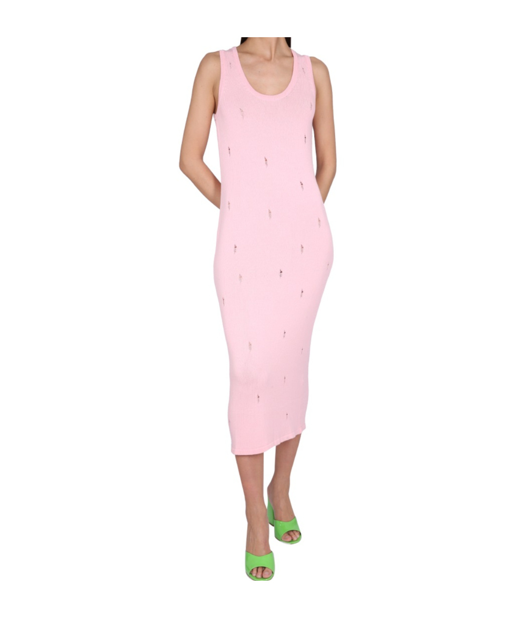 Barrow Chic Viscose Midi Dress In Pink