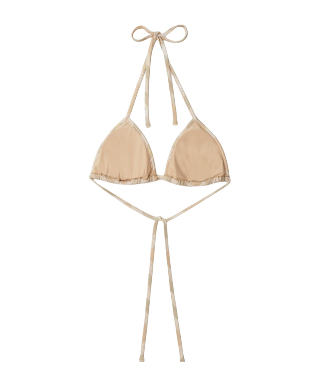 Burberry Check Triangle Bikini Top In Nude