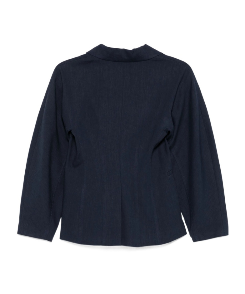 Marella X Emily Ratajkowski Rpunded Blazer In Navy Blue