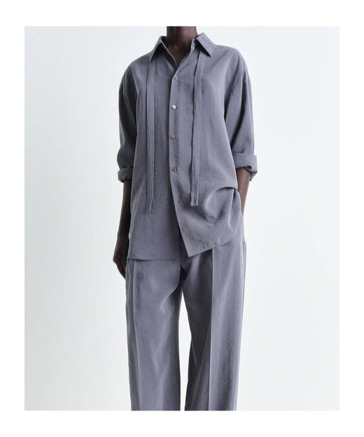 Lemaire Detachable Tie Shirt In Gray