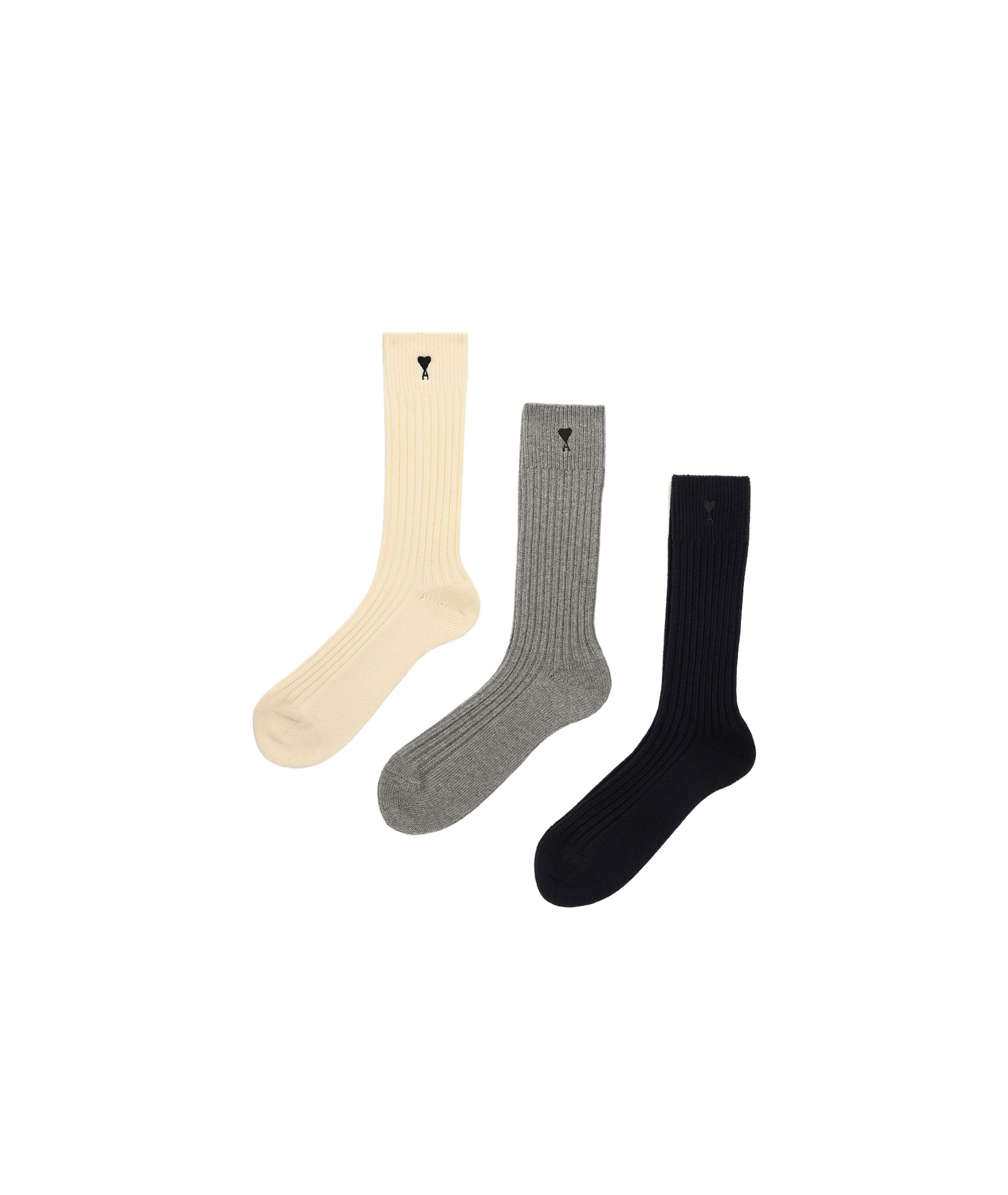Ami Alexandre Mattiussi Ami Paris Three Pack Adc Socks