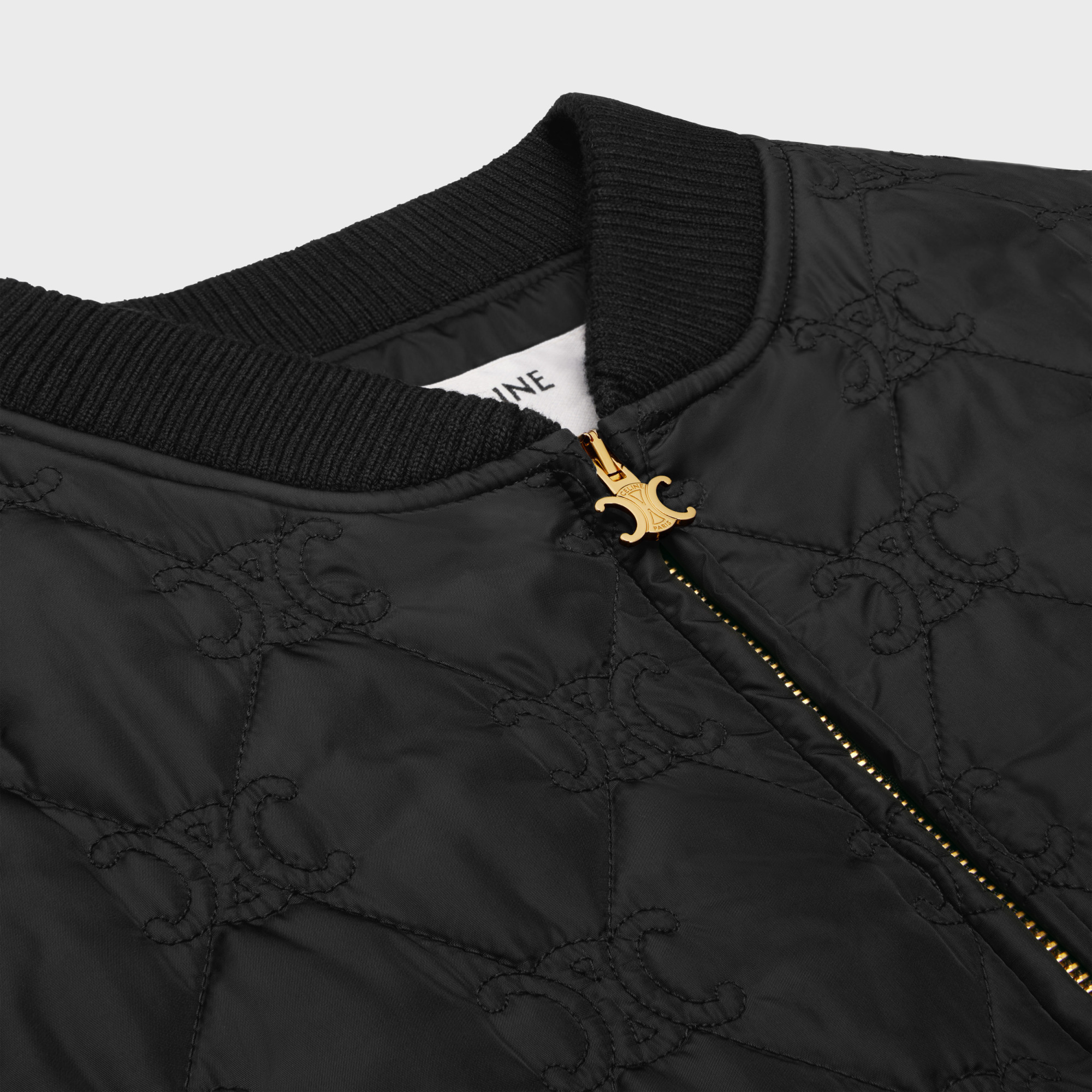 Celine Trimphe Baseball Jacket In Black