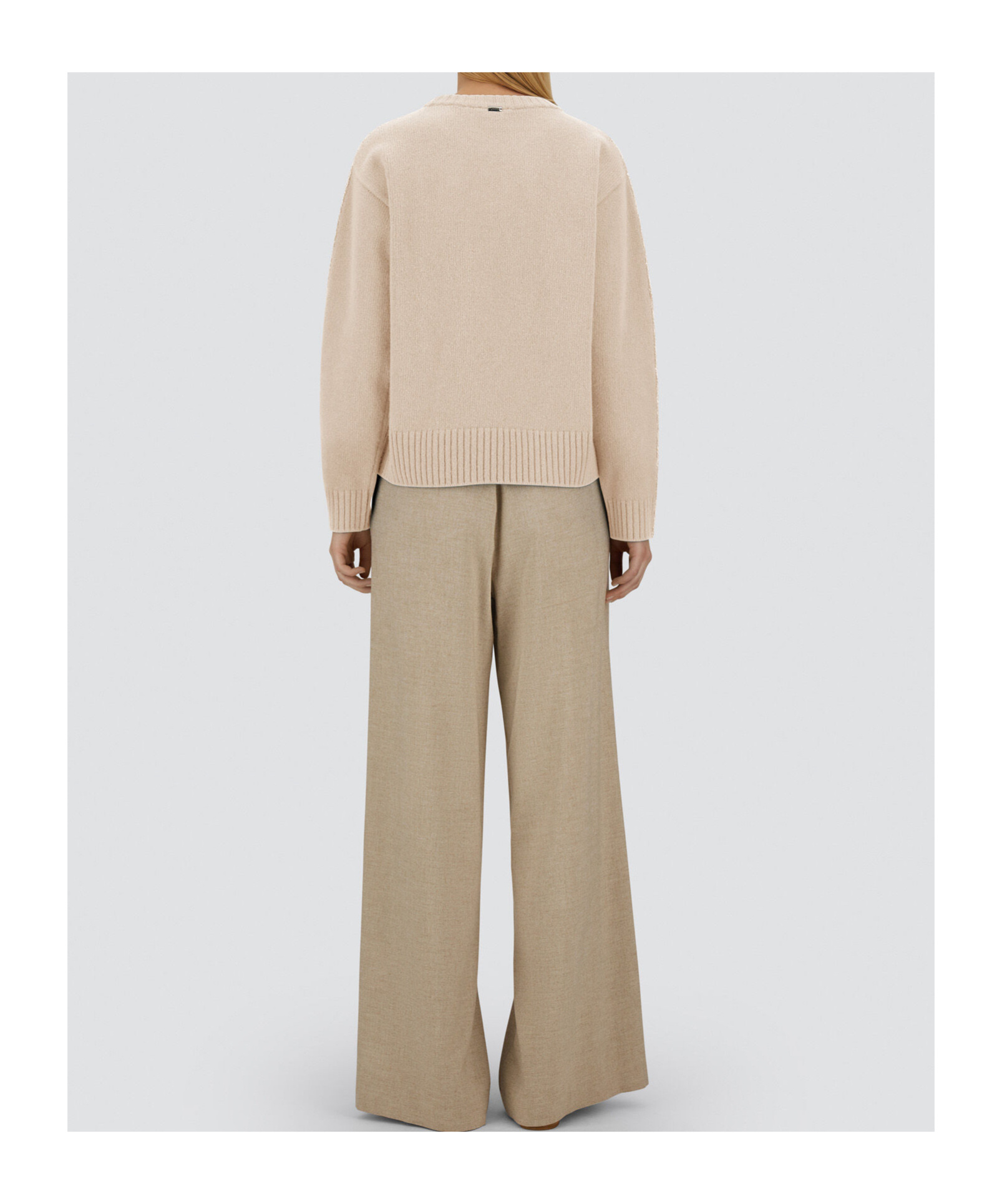 Herno Crew Neck Long Sleeve Sweater In Neutral