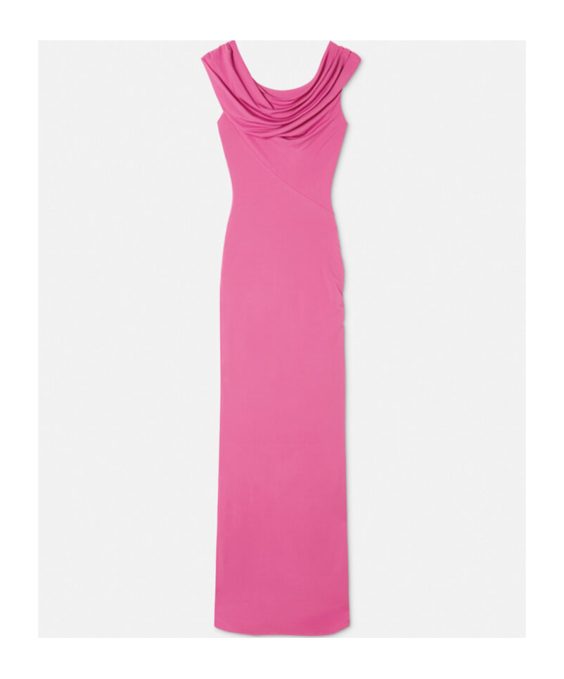 Versace Safety-pin Draped Crepe Jersey Slit Gown