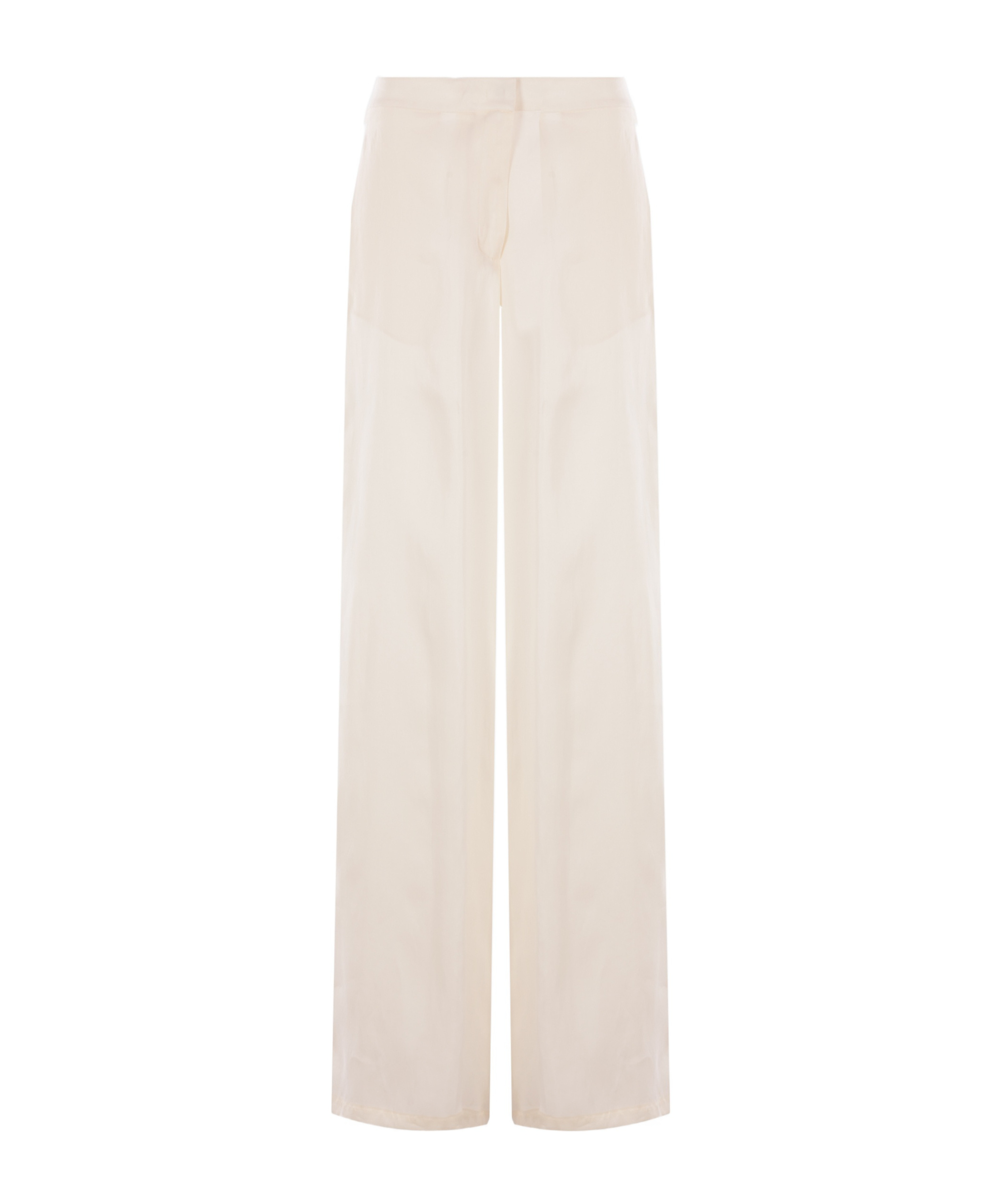 Blumarine Wide-leg Trousers In Gabardine In Butter