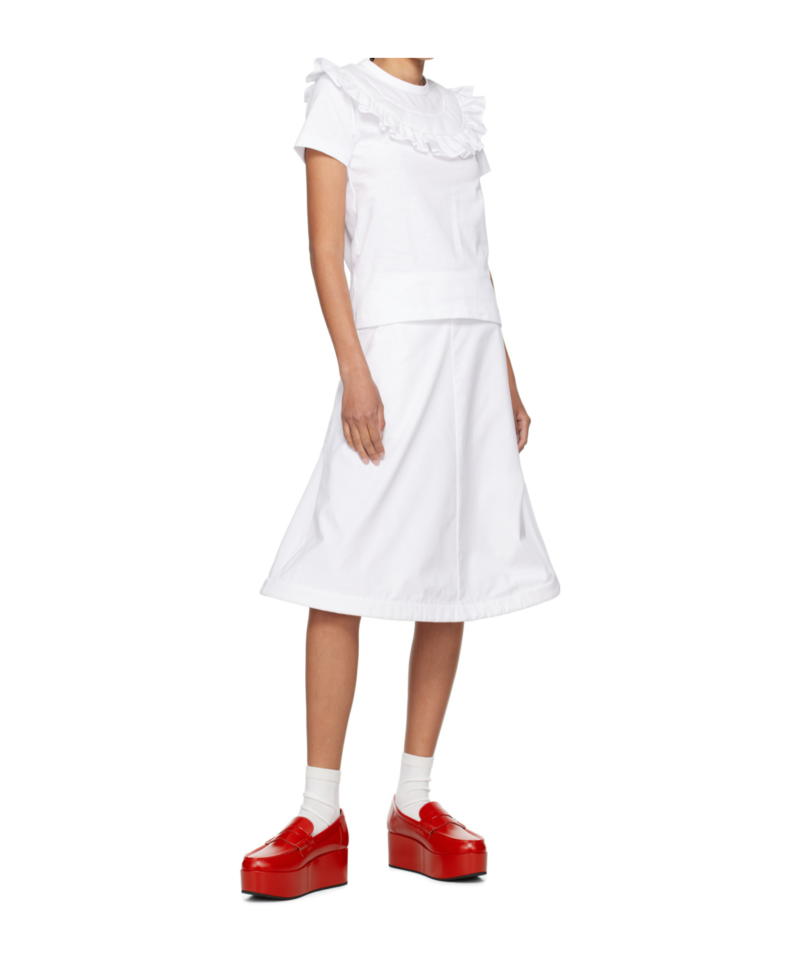 COMME DES GARÇONS RUFFLED COTTON T-SHIRT