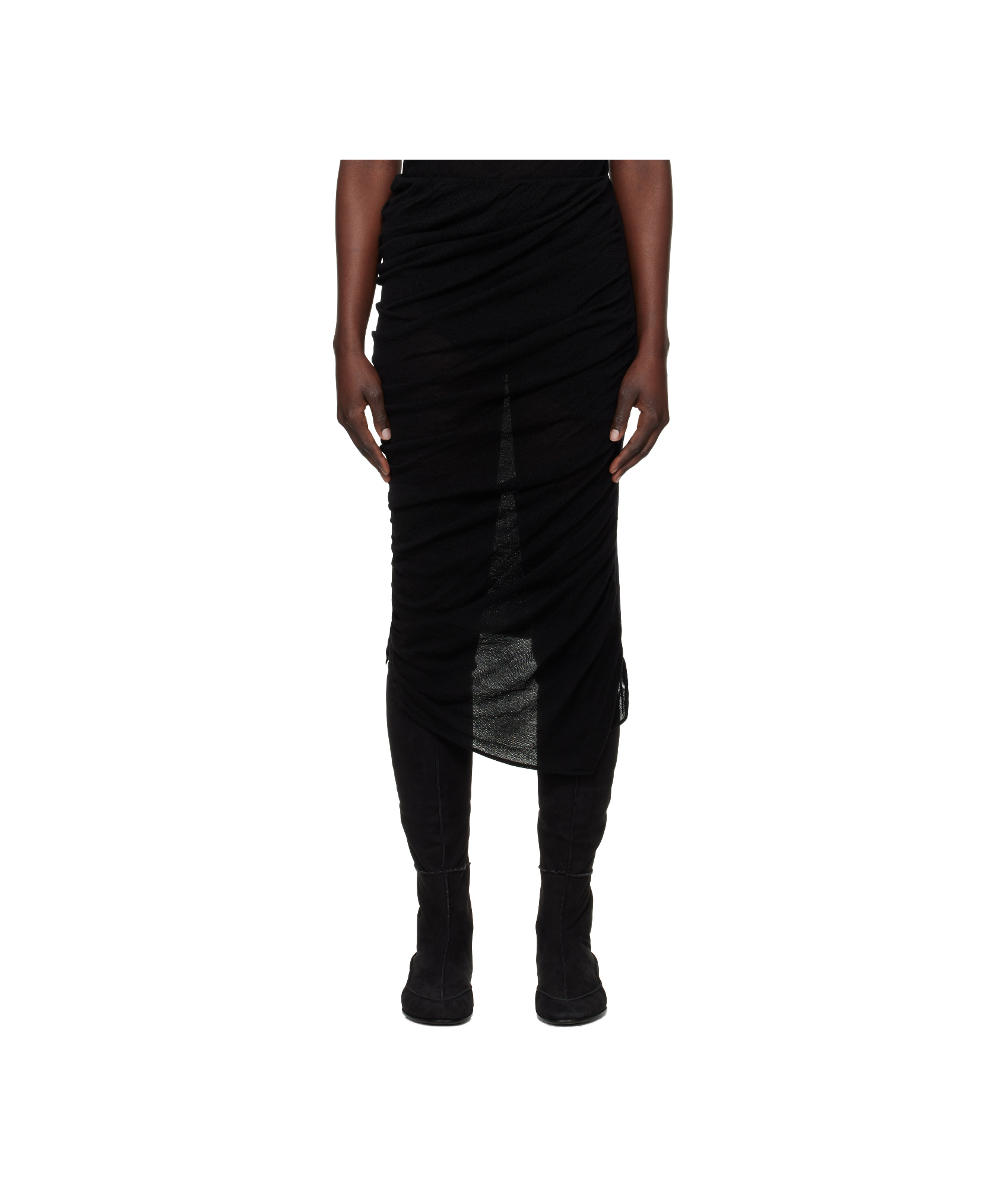 Issey Miyake Asymmetrical Skirt In Black