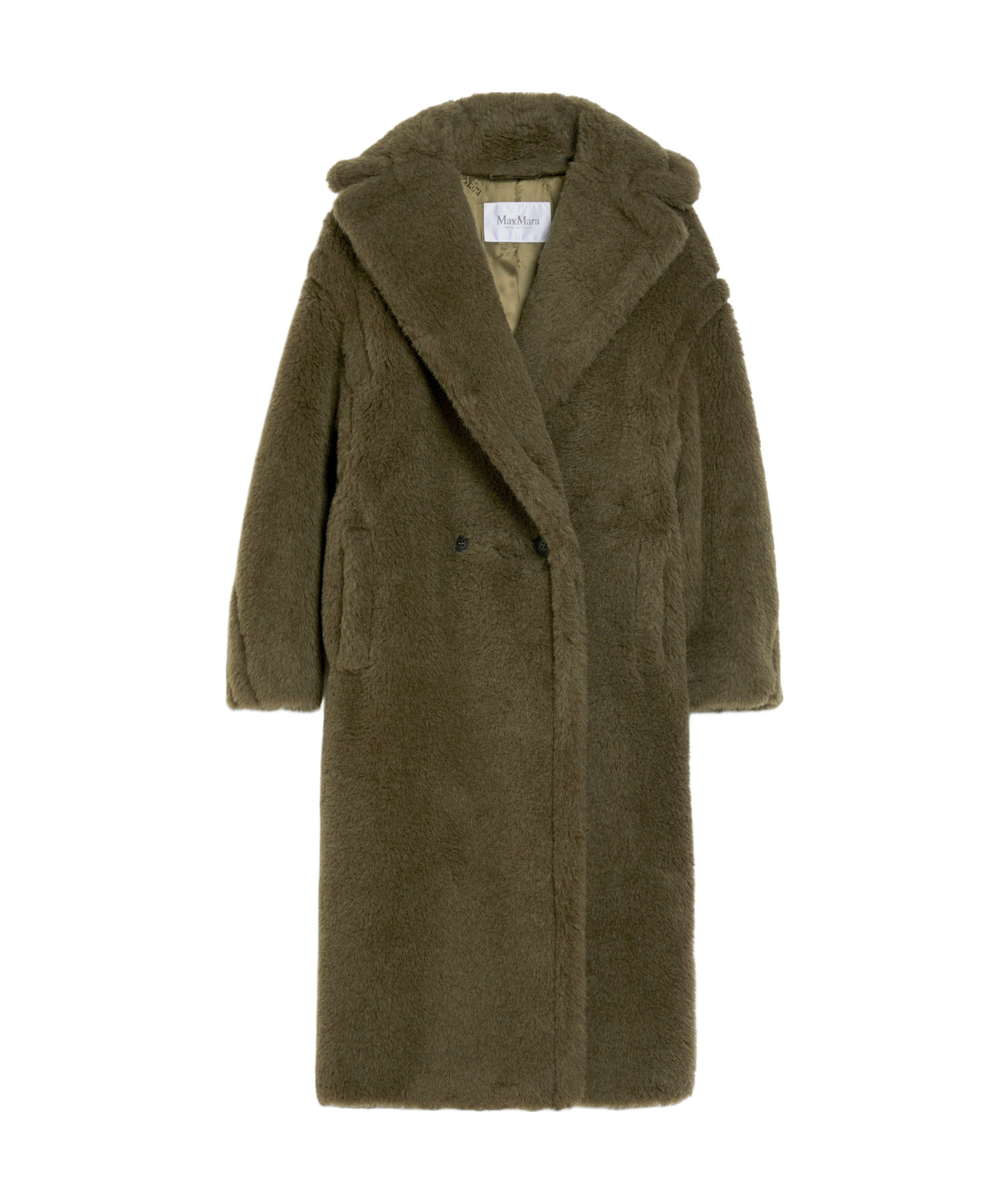 Max Mara Alpaca And Wool Teddy Bear Coat In Green
