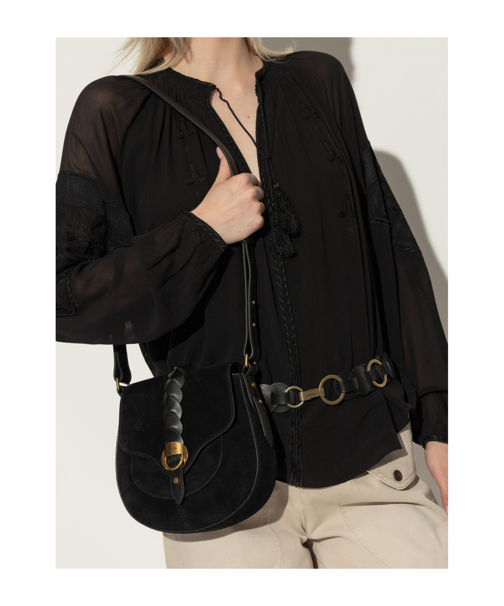 Isabel Marant Flap Shoulder Bagv In Black