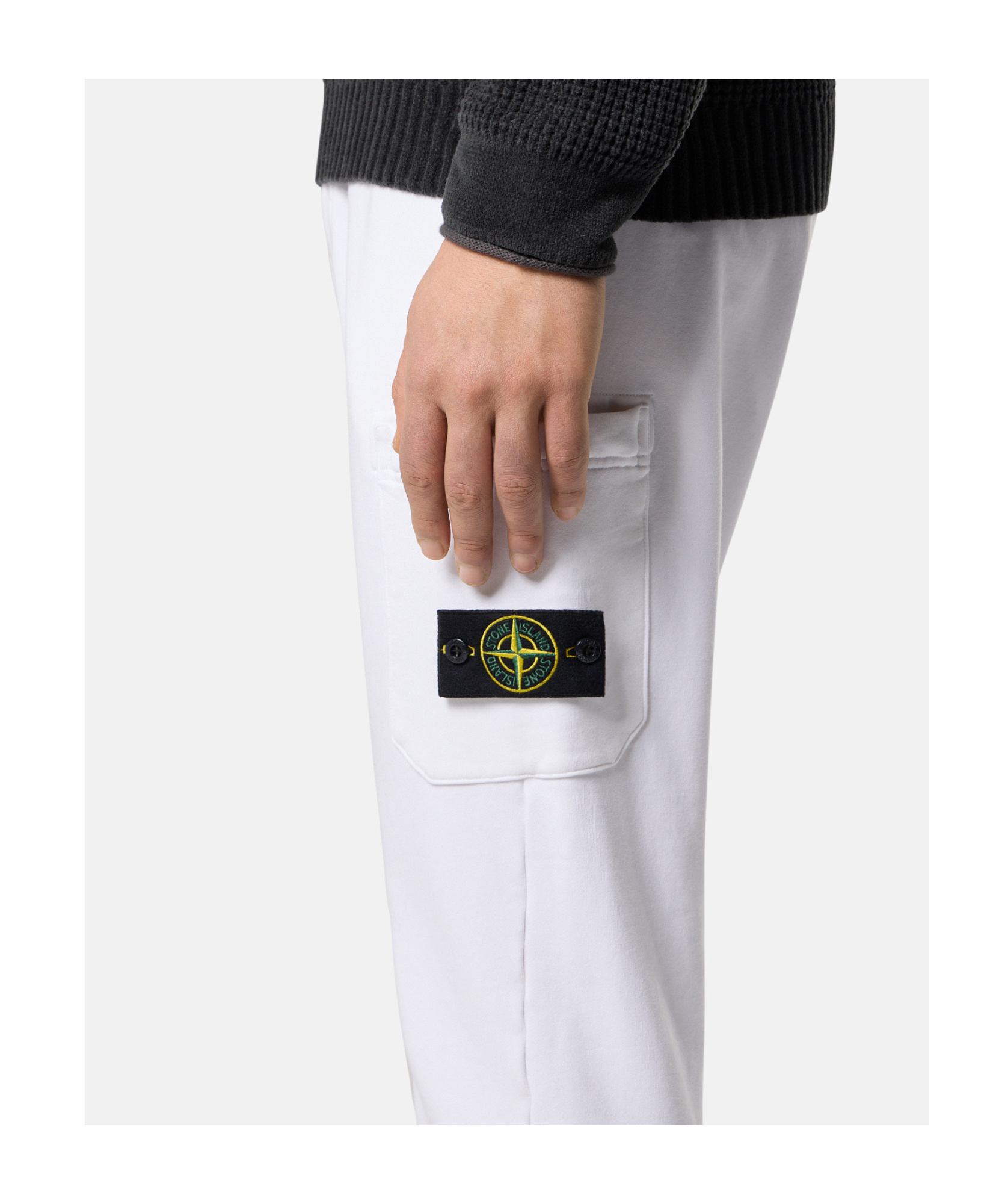 Stone Island Slim-fit Joggers With Elasticated Waistband In White