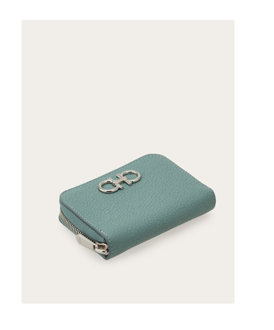 Ferragamo Logo Card Holder In Gray