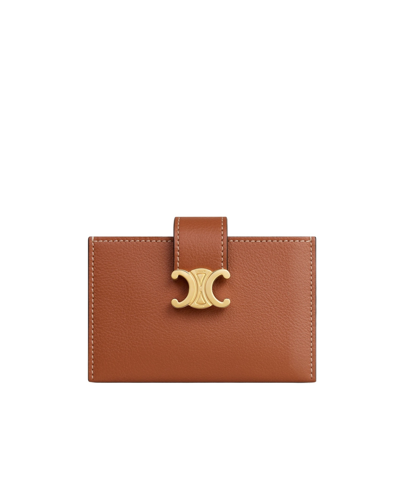 Celine Accordeon Card Bag In Brown