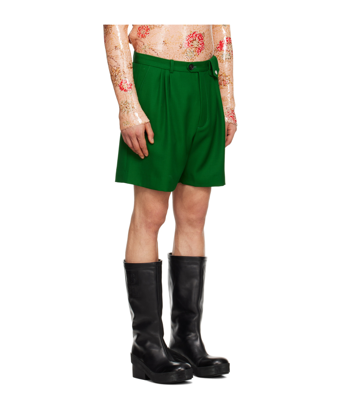 Egonlab Sugar Rene Wool Shorts In Green