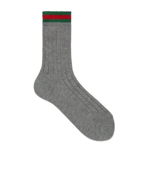 GUCCI CHILDREN'S WEB RIB STITCH COTTON SOCKS