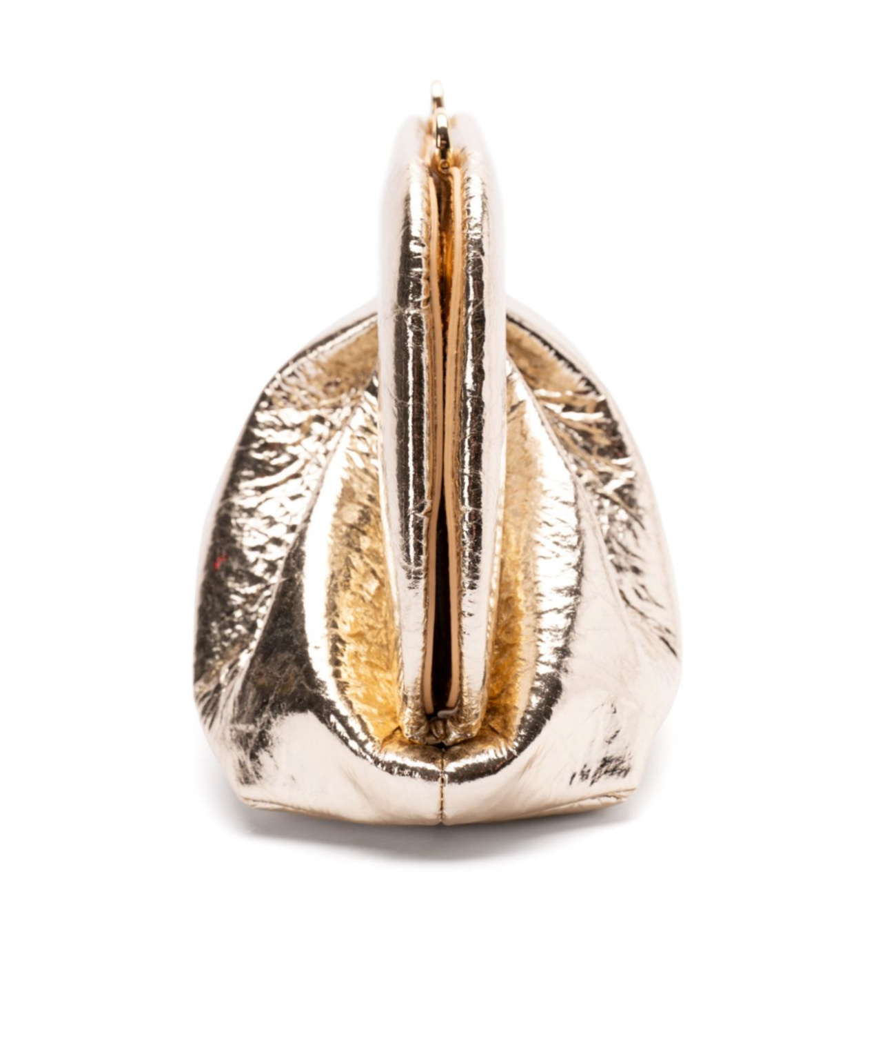 Themoirè Pineapple Cross Body Bag With Pleat Detailing In Nude