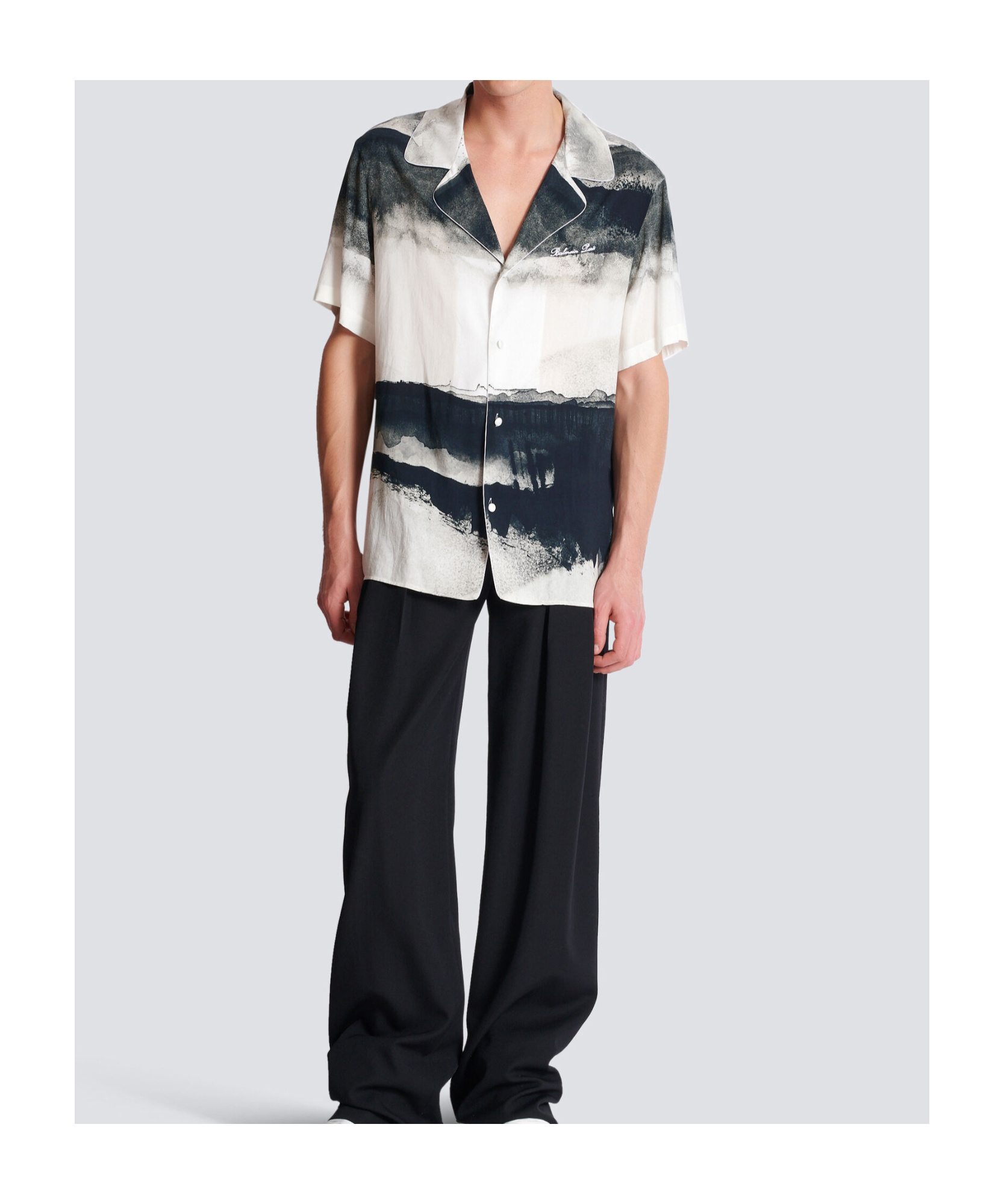 Balmain Moon Print Buttoned Shirt In White