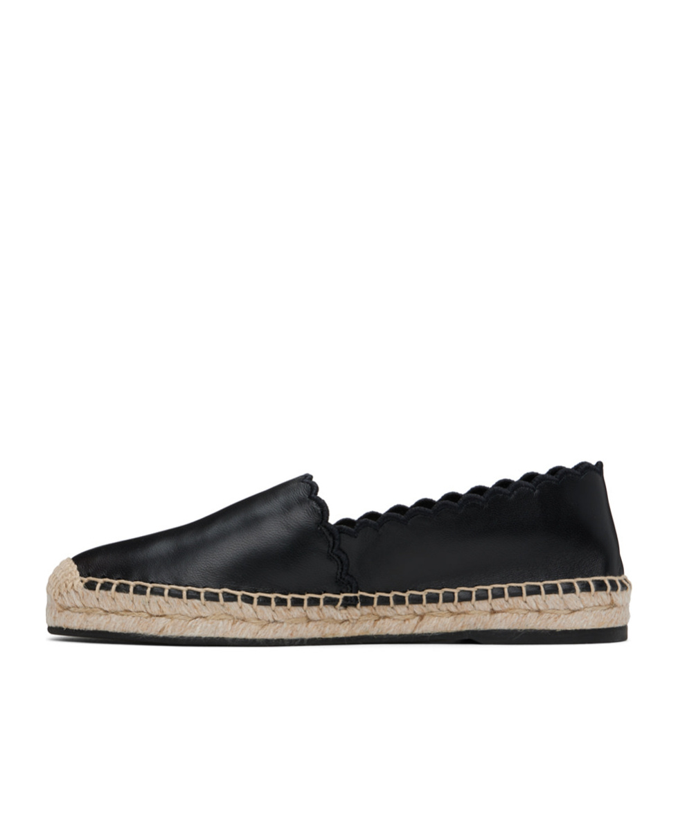 Chloé Womens Chloe Isla Logo-embossed Leather Espadrilles In Black