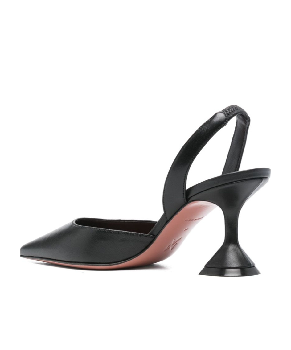 Amina Muaddi Women's Holly Leather Slingback Pumps In Black