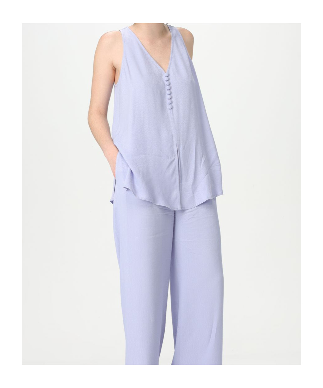 Emporio Armani V-neck Sleeveless Top In Purple