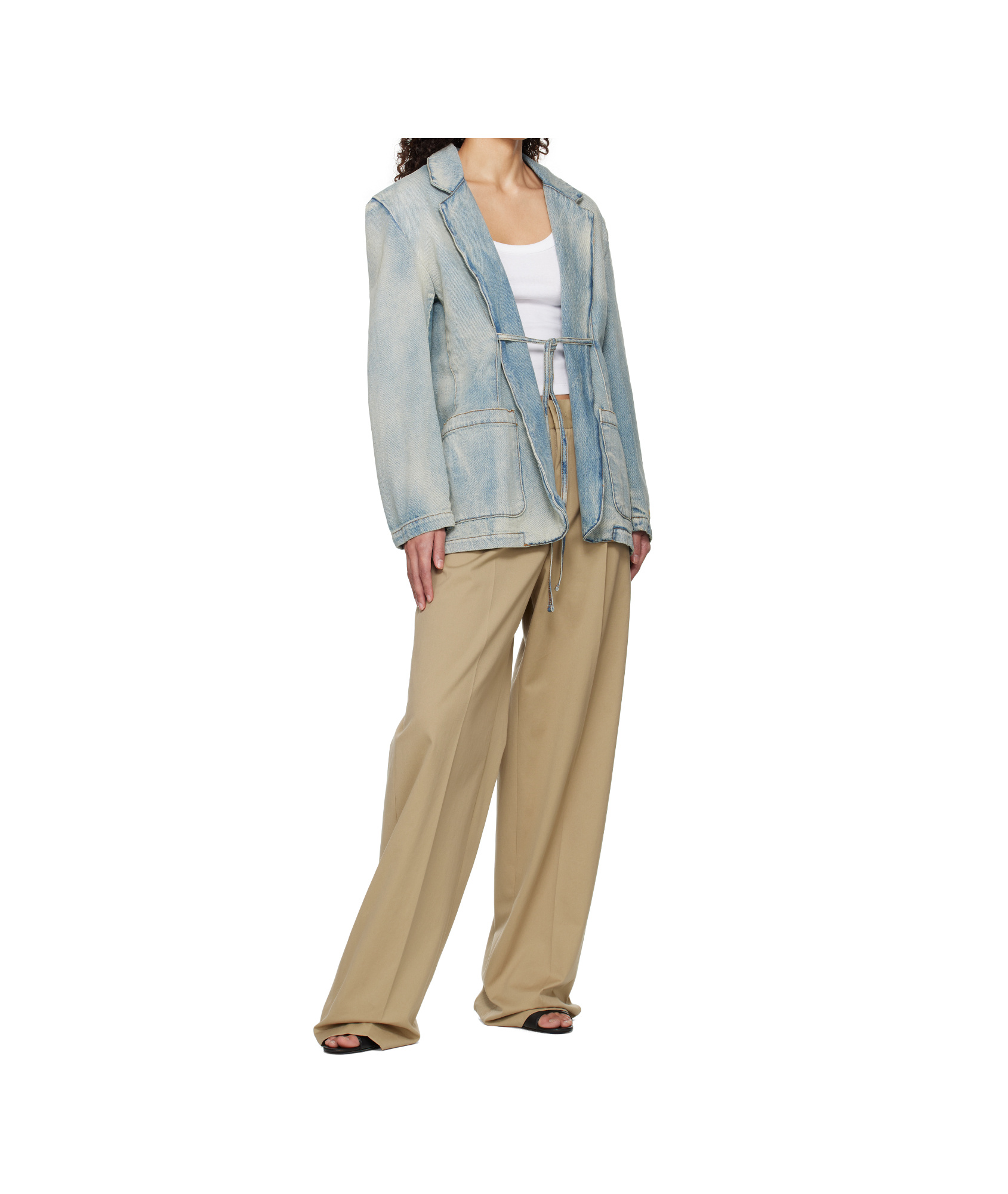 Msgm Blue Faded Denim Jacket In Light Blue