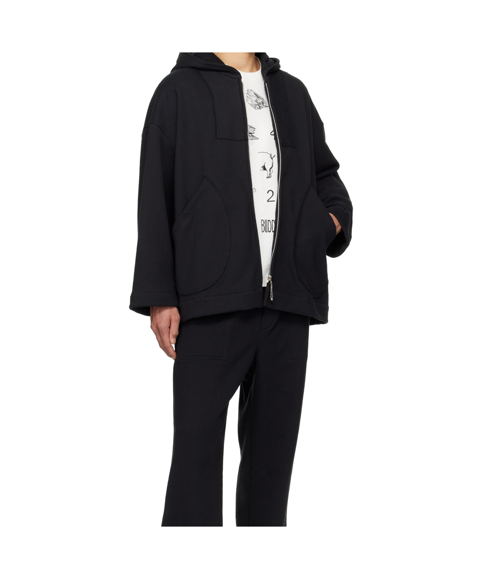 Bode Long Sleeve Hoodie In Black