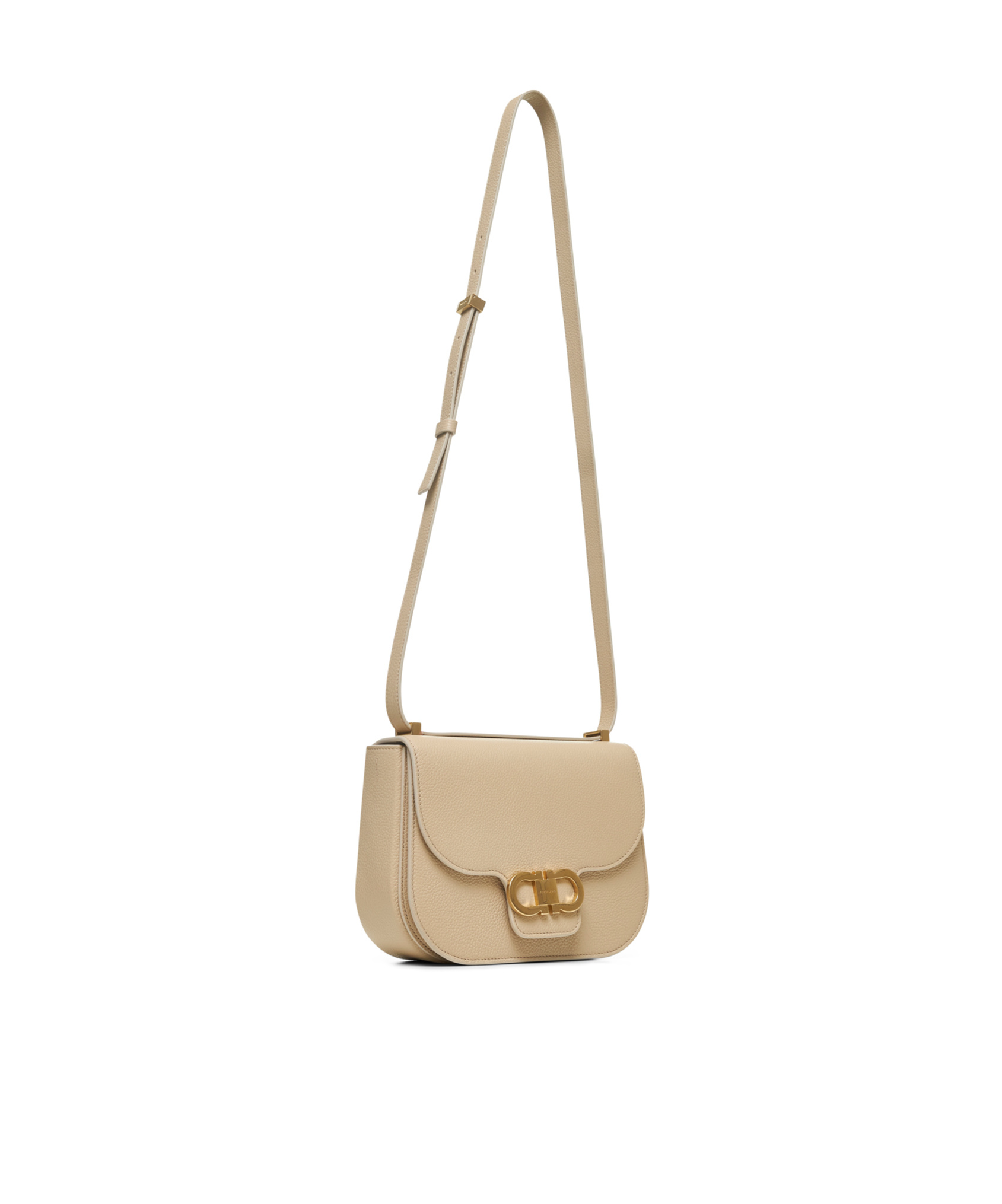 Ferragamo Flip Shoulder Bag In Nude