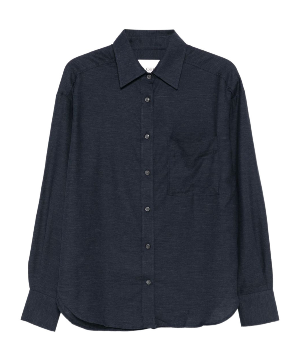 Closed Button-down Long-sleeved Shirt In Blue