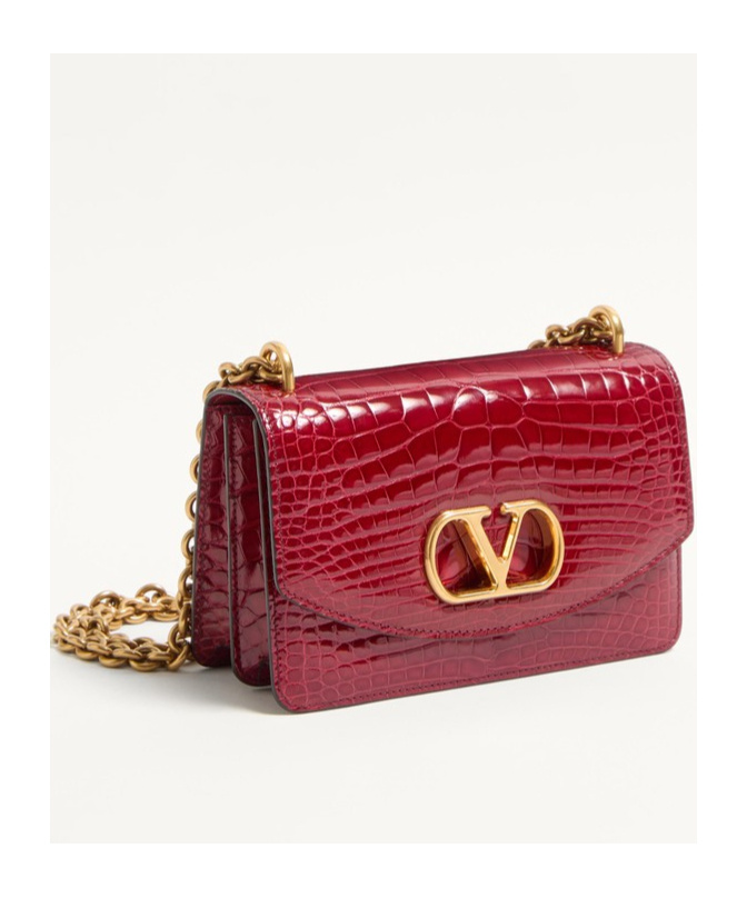 Valentino Small Vain Shoulder Bag In Scarlet