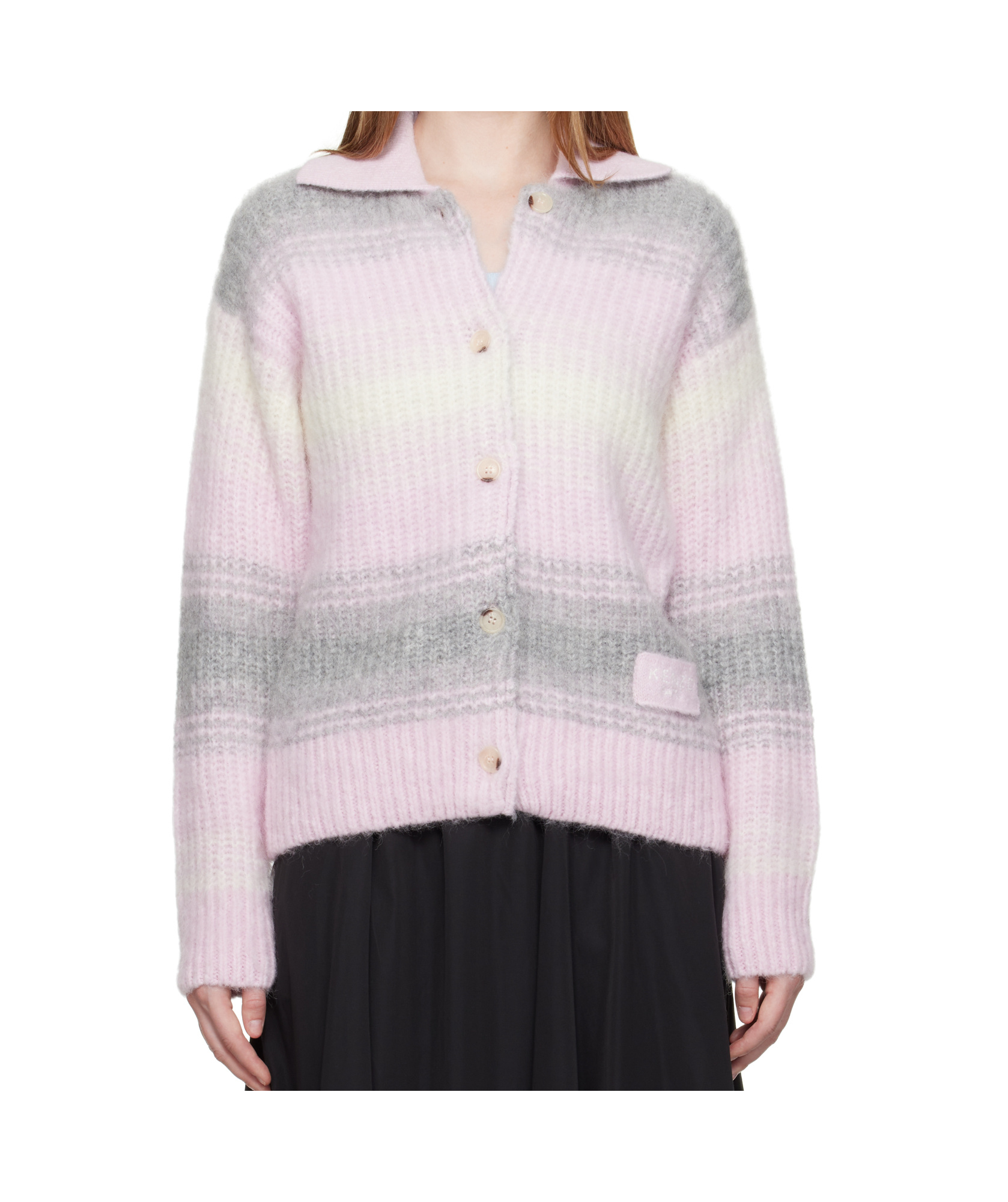 Kenzo Long Sleeve Cardigan In Pink