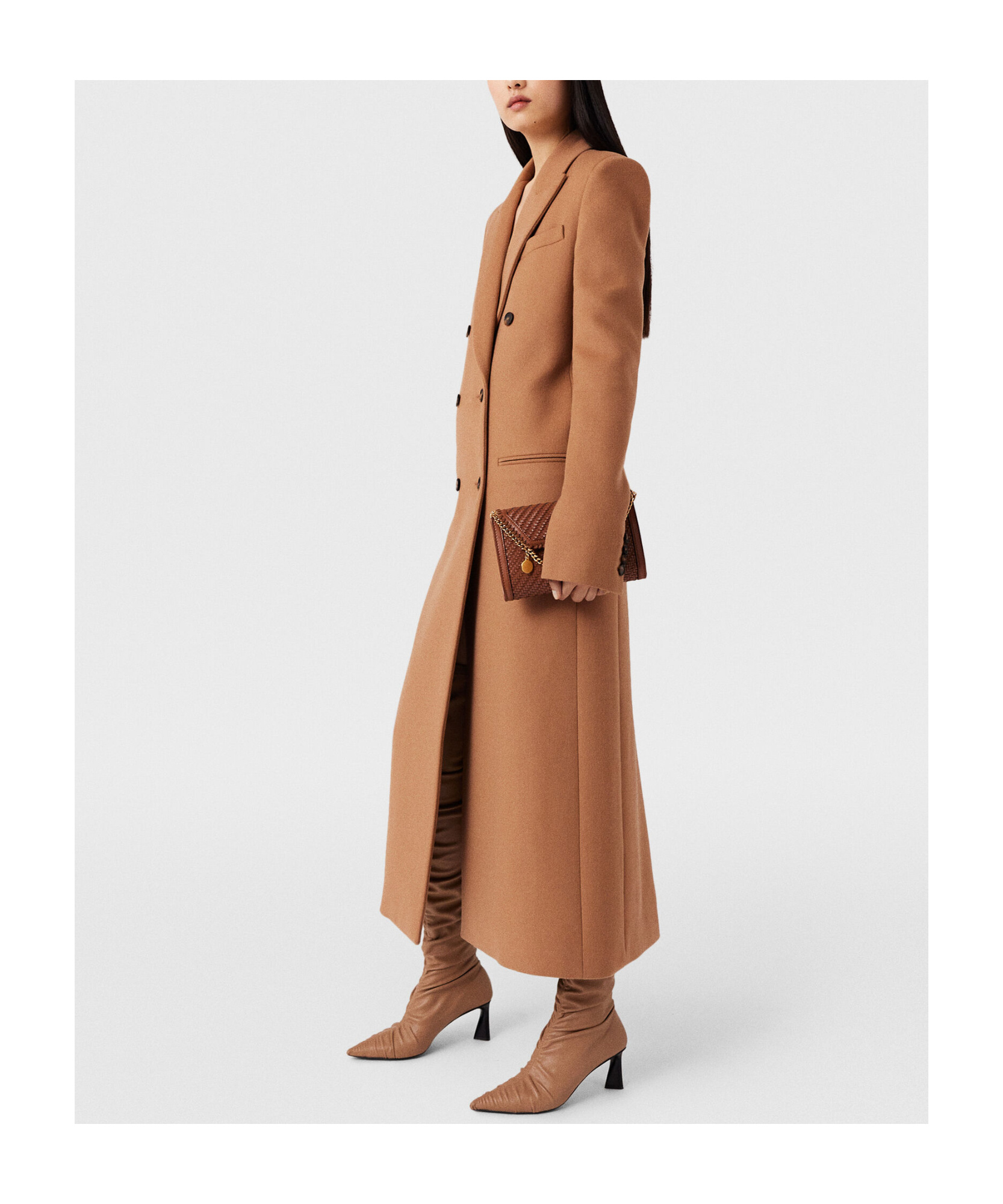 Stella Mccartney Notched-lapel Wool Coat In Brown