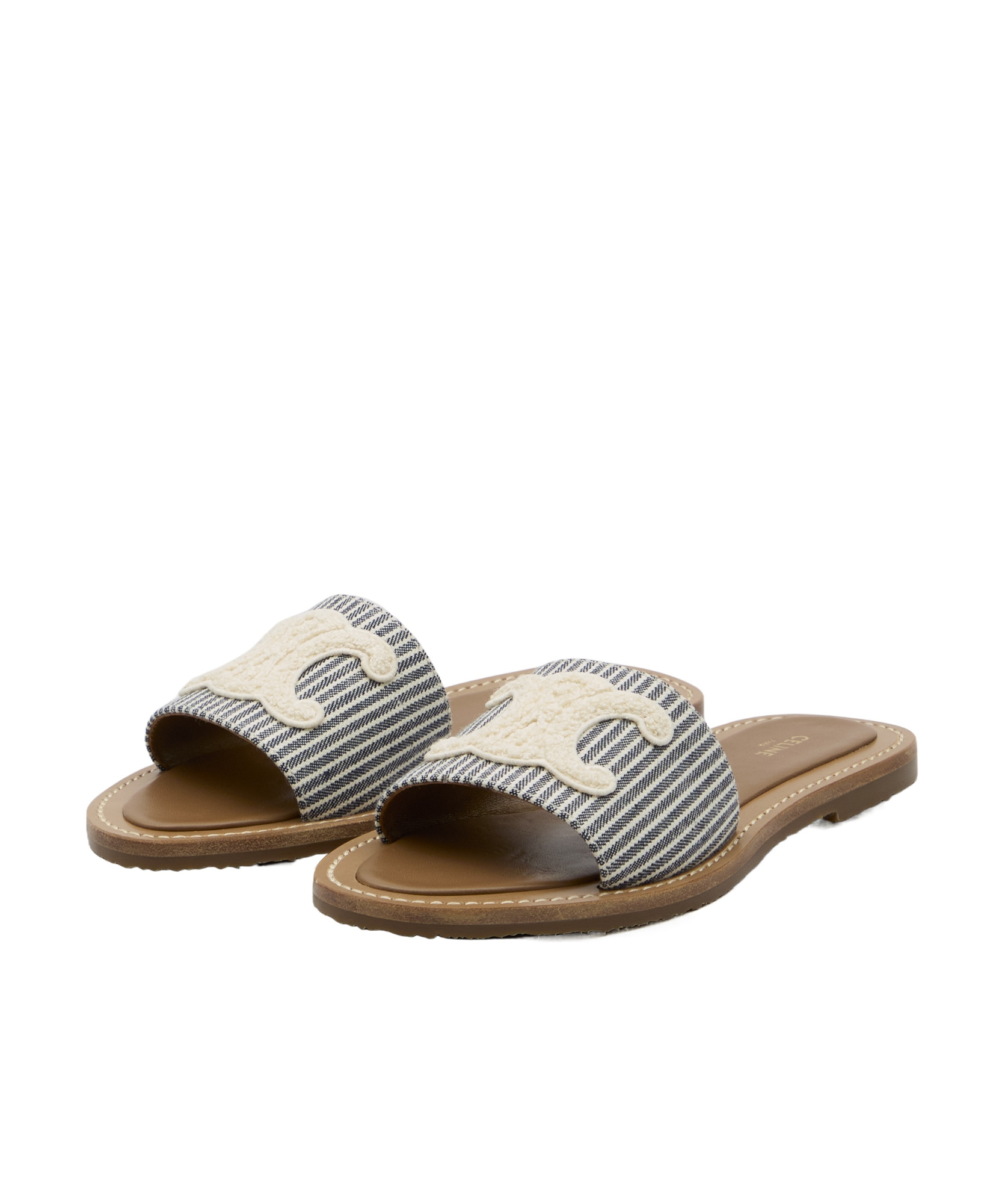 Celine Triomphe Slippers In Multicolor