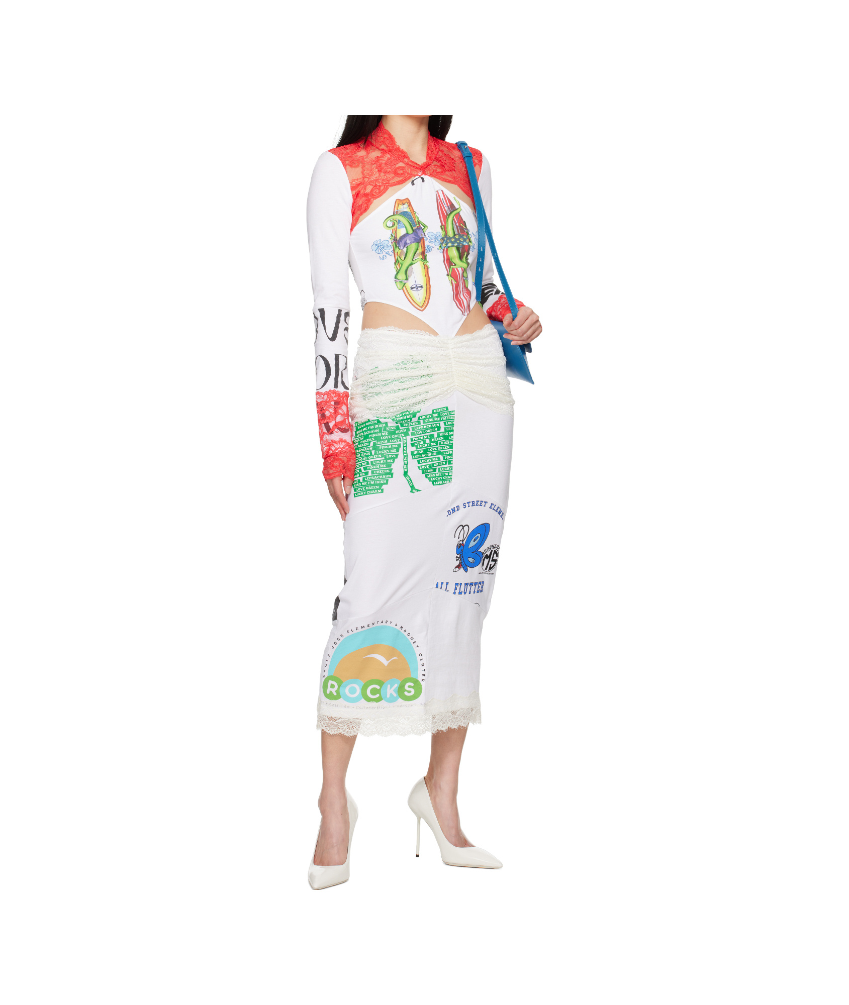 Marine Serre Regenerated Dress In White