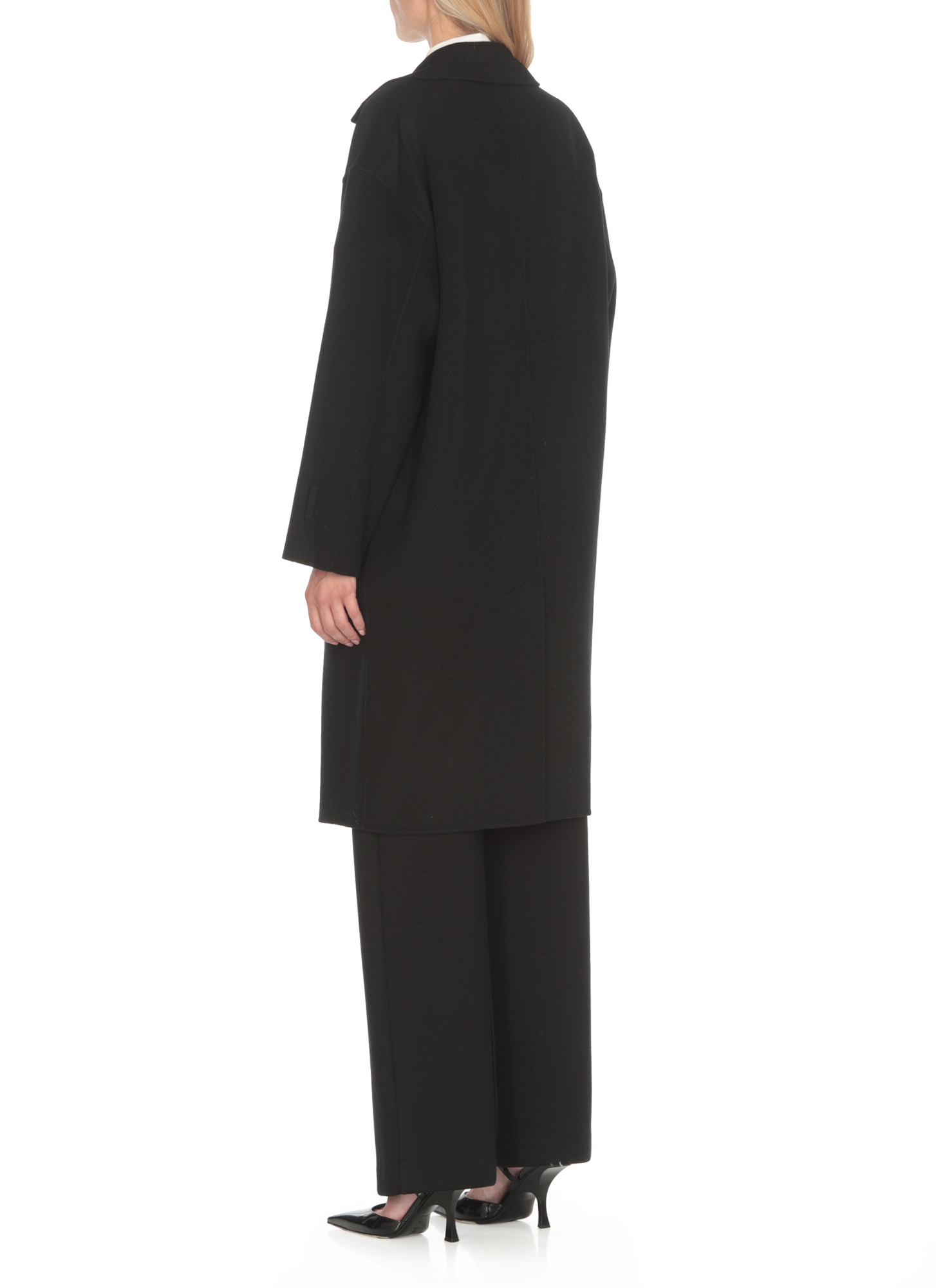 Max Mara Long-sleeved Coat In Black