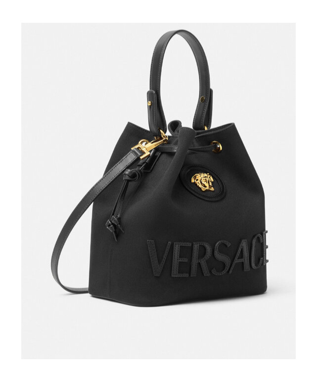 Versace La Medusa Bucket Bag In Black