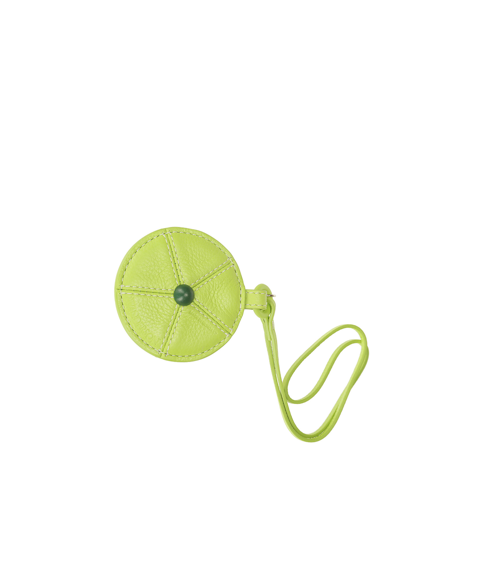 JW ANDERSON LIME LEATHER KEYRING