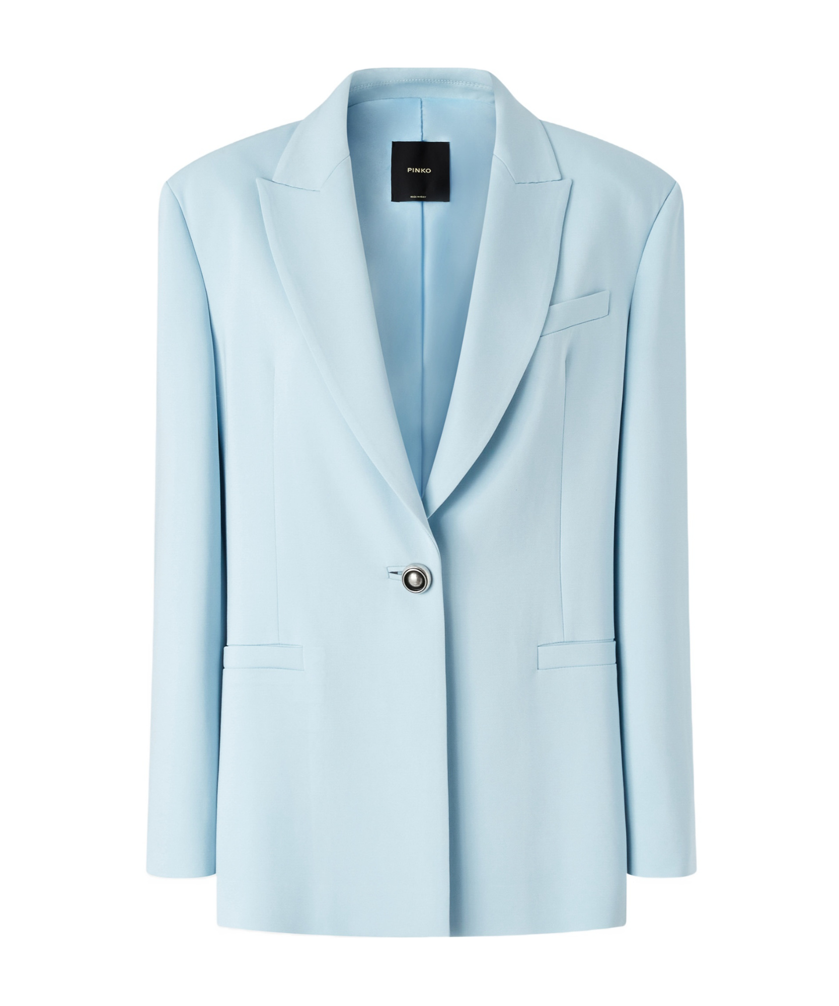 Shop Pinko Notch Lapels Blazer In Ice Blue