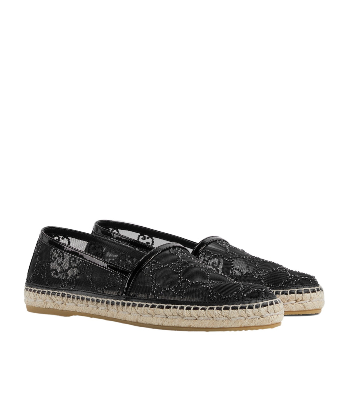 Gucci Espadrilles With Gg Crystals In Black