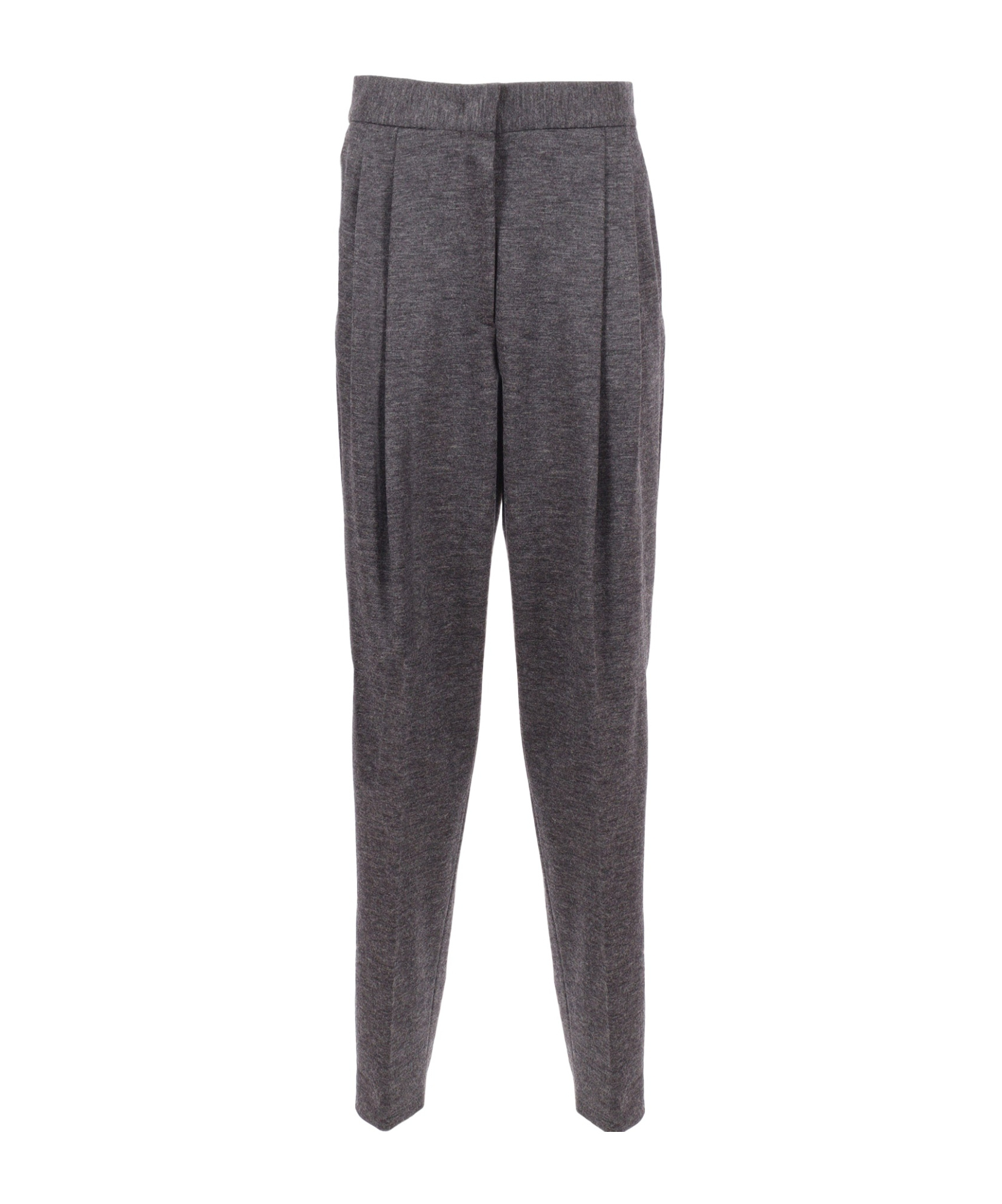 Fabiana Filippi Slate-coloured Boiled Wool Jersey Trousers In Gray