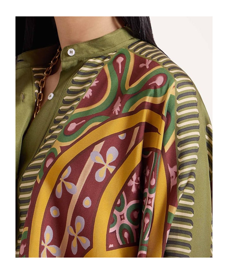 Shop La Doublej Eclipse Placée Yellow In Silk Twill
