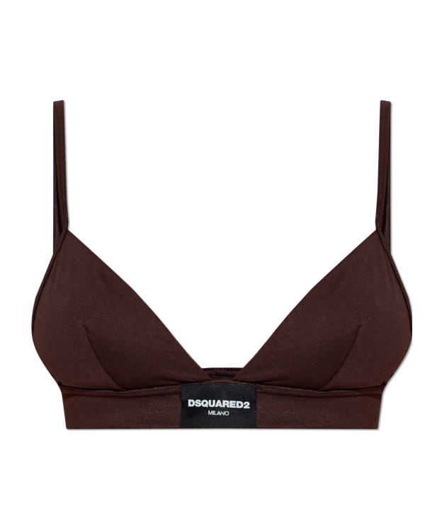 Dsquared2 Logo Bra In Brown
