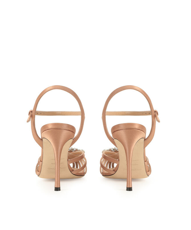 Sergio Rossi Pointed Toe High Heel Sandals In Nude