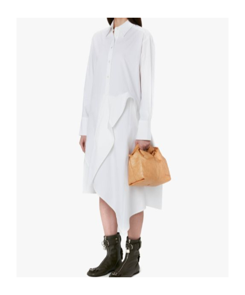 Jw Anderson Deconstructed Cotton Shirtdress In White