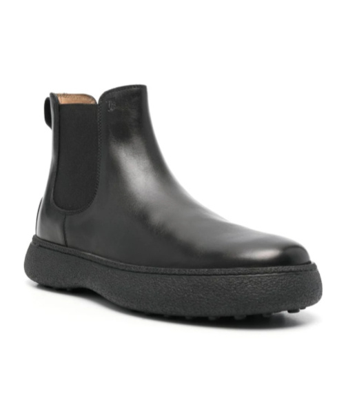 Tod's Logo-debossed Leather Boots In Black