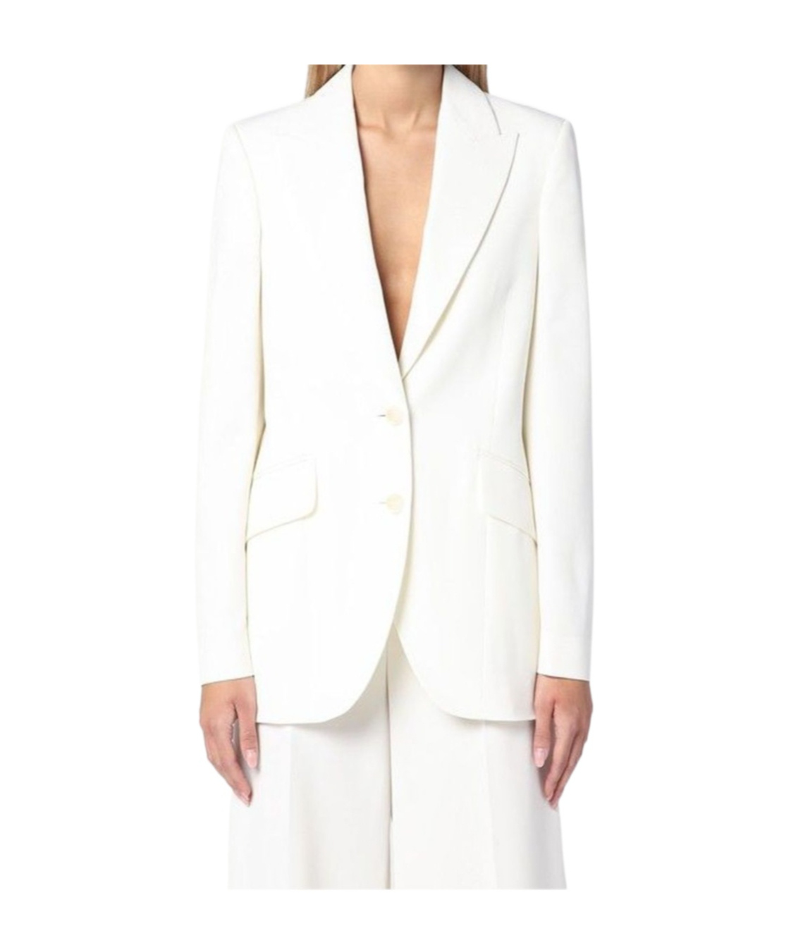 Stella Mccartney Single-breasted Wool Blazer In White